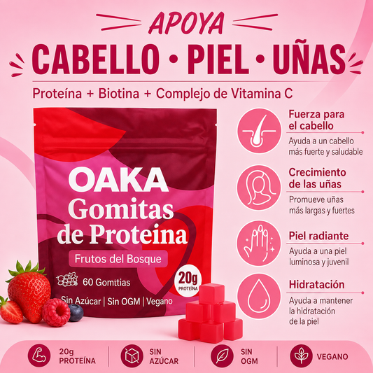 Gomitas Multibeneficio - 20g Proteína, Cabello, Piel y Energía (Sin Azúcar)