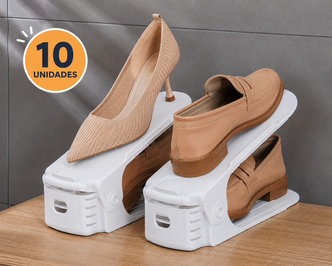 Organizadores Dobles para Zapatos Ajustable – 10 Unidades