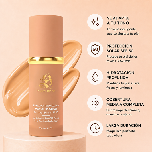 Base Facial 4 en 1 | Adaptable Automáticamente a tu Tono de Piel + SPF 50